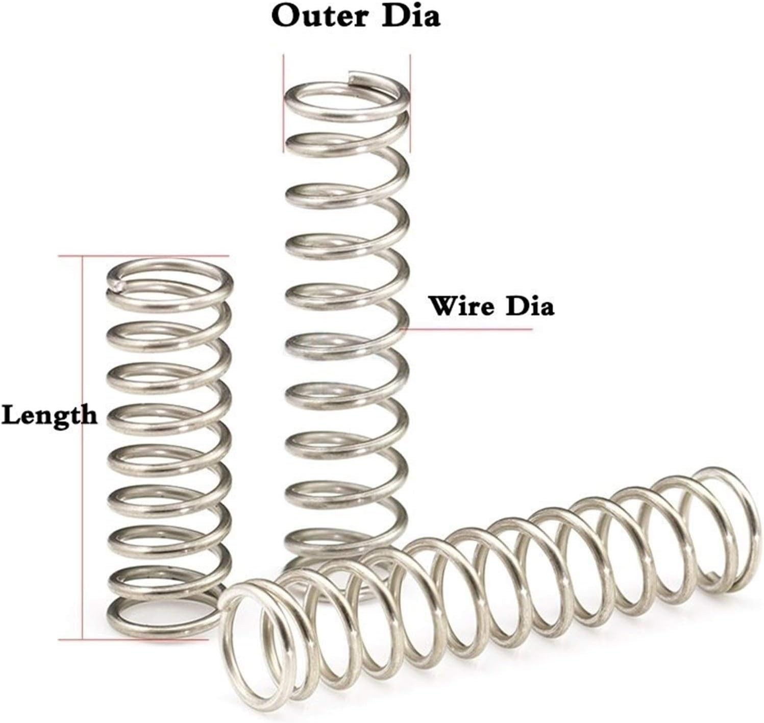 225Pcs Compression Springs Assortment 15 Sizes Stainless Steel Repair Replacemen