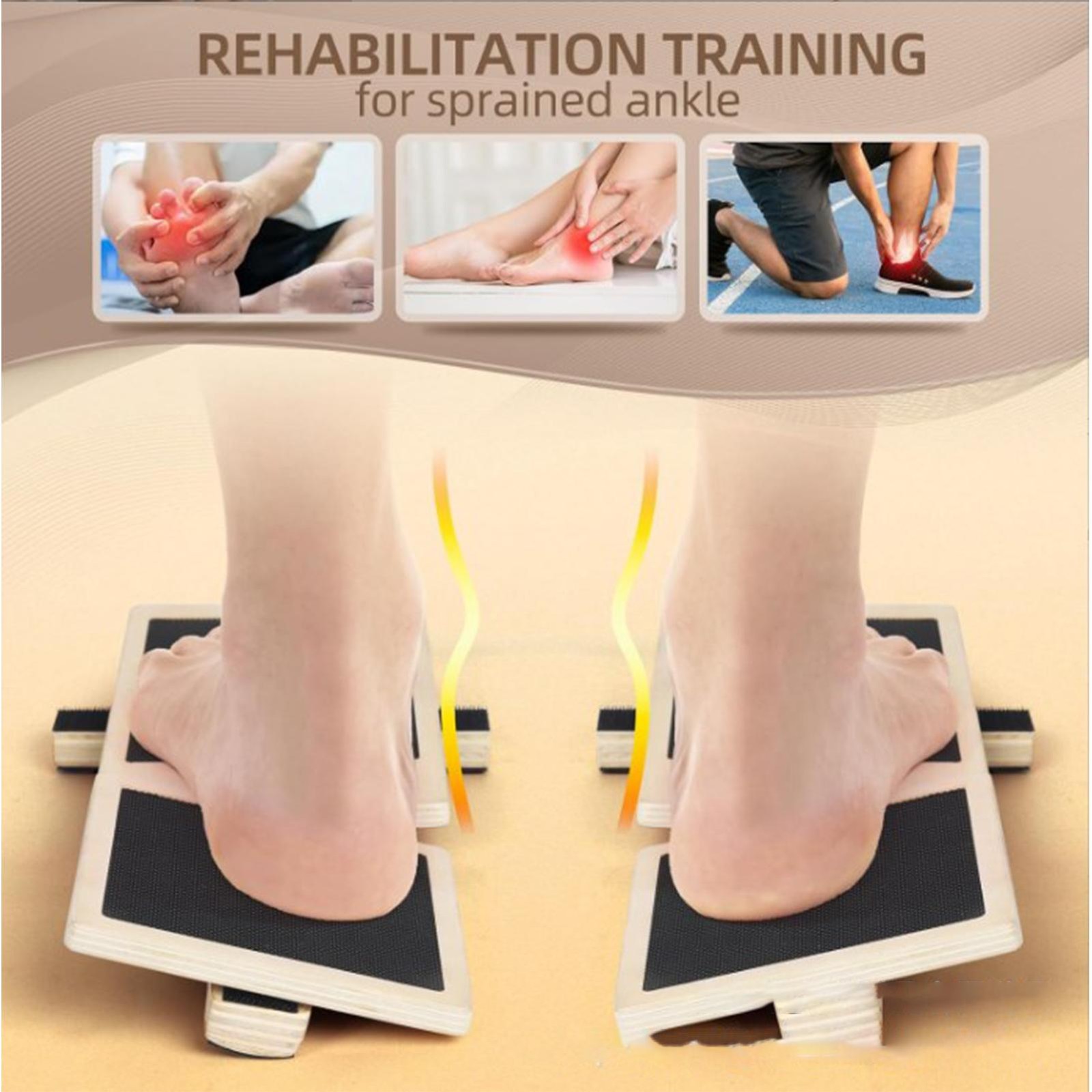 Single Leg Balance Board Wooden Ankle Foot Strengthener Trainer Balance Training
