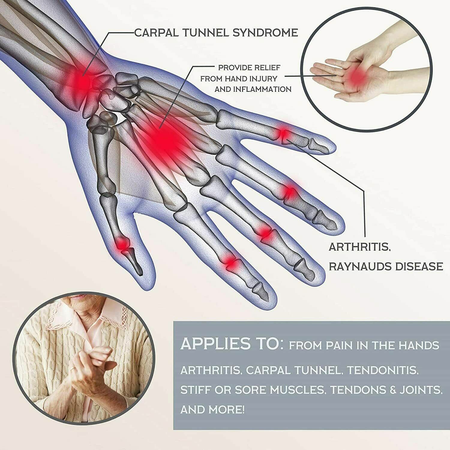 Copper Compression Arthritis Gloves Men Women Half Finger Pain Relief Gloves
