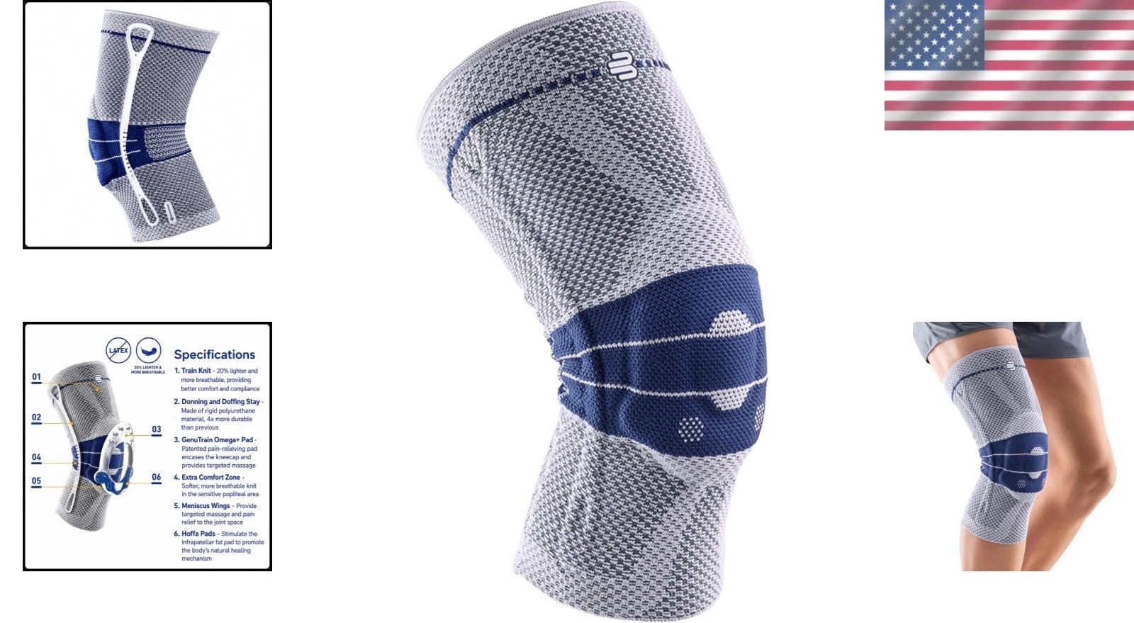Bauerfeind GenuTrain Knee Brace Size 2 Titanium Pain Relief Support