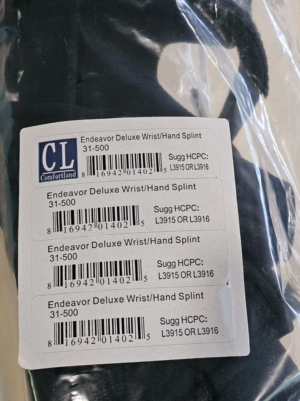 NEW Comfortland Medical Endeavor Deluxe Wrist/ Hand Splint 31-500 With Bag