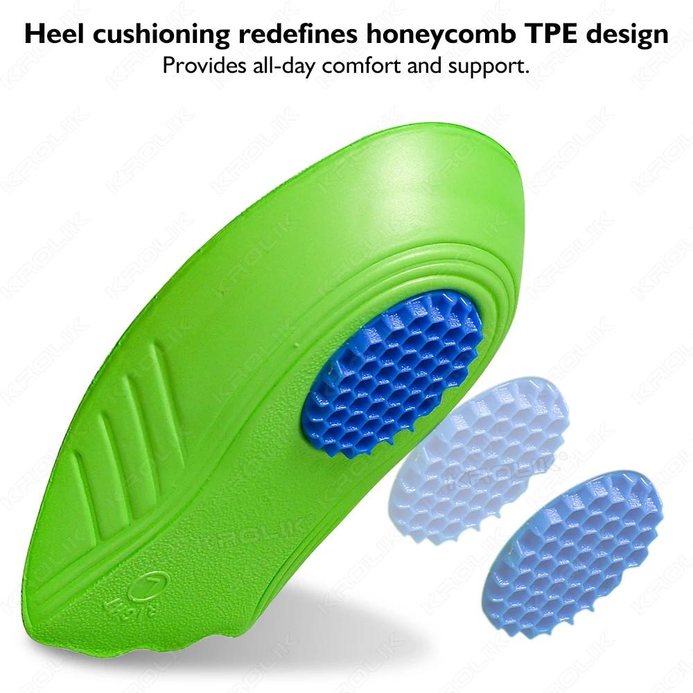 1 Pair EVA Flat Foot Orthotics Arch Support Half Shoe Soft and Comfort Pa