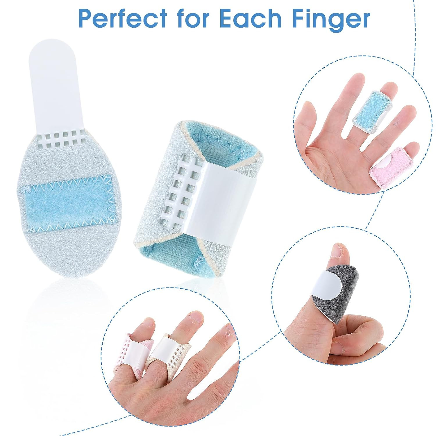 Trigger Finger Splints, 5PCS Thumb Finger Brace for Trigger Finger Knuckle Immob
