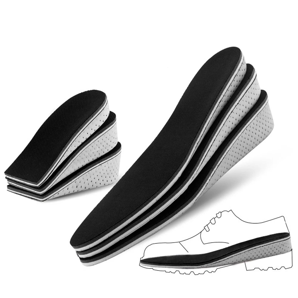 2-4cm Memory Foam Insoles for Shoes Men Height Increase Templates Breathable Swe