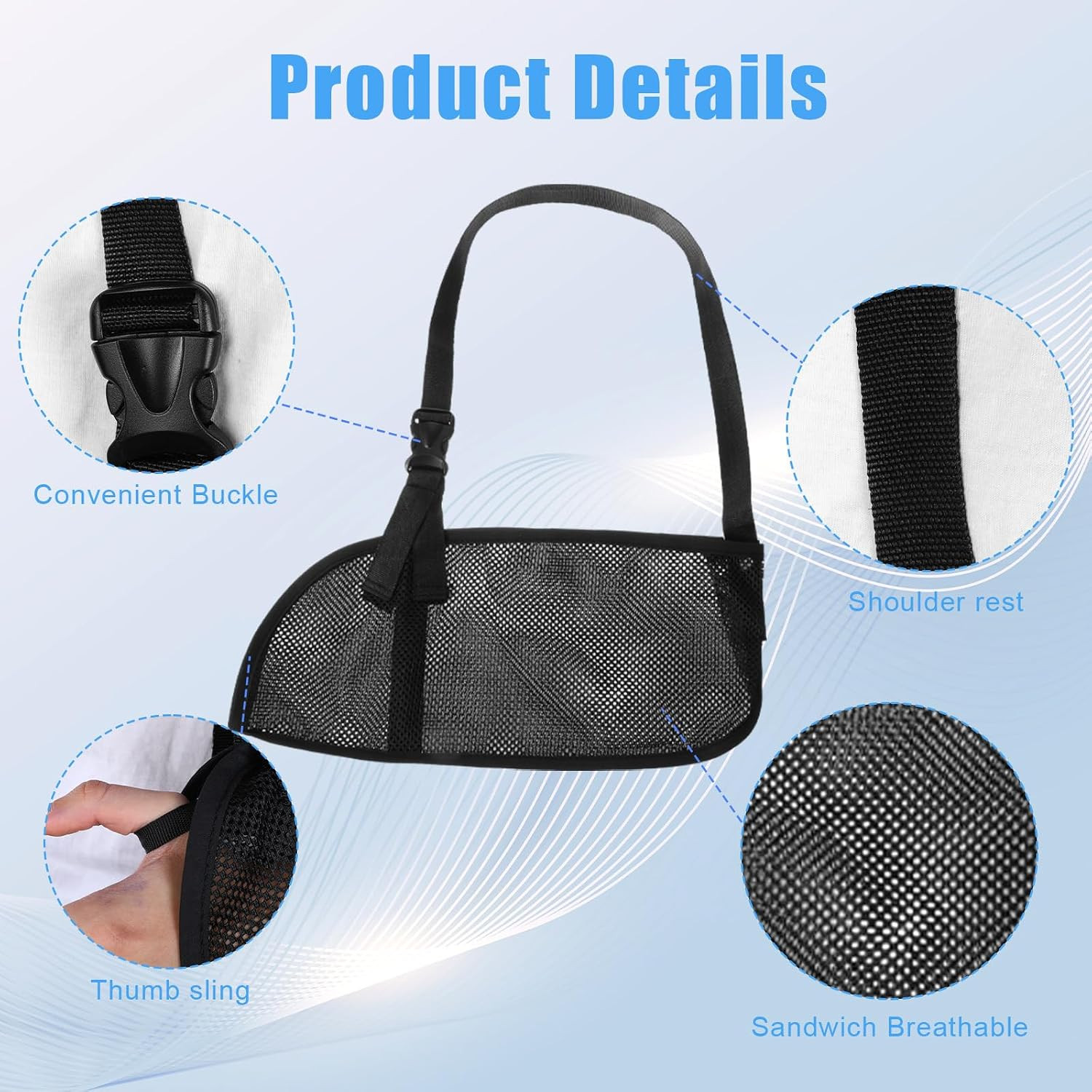 Mesh Arm Shoulder Sling,Medical Shoulder Immobilizer Arms Brace,Black | for S…