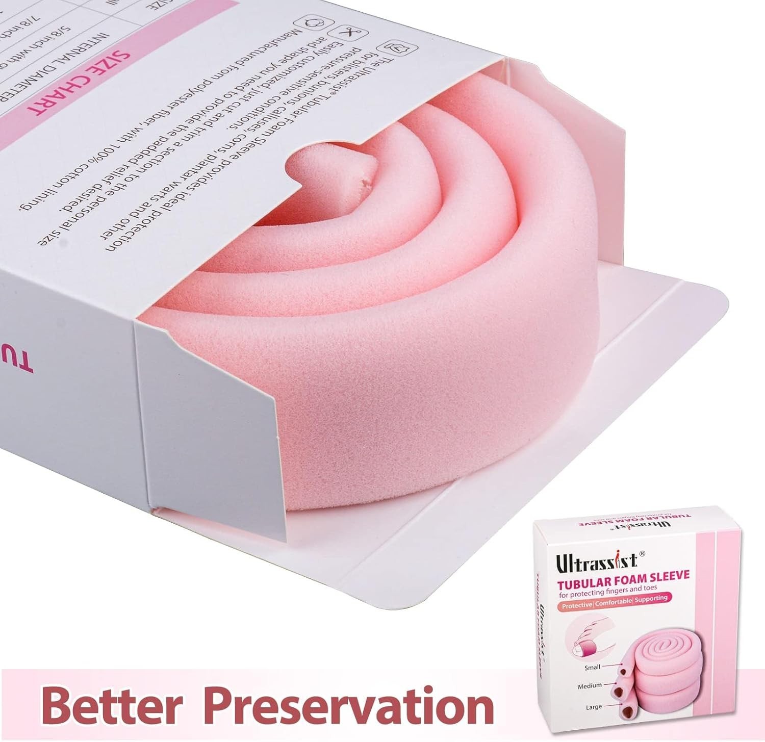 Toe Sleeve with Overlap Large Size 1 Inner Diameter 36 Roll Sponge Protector