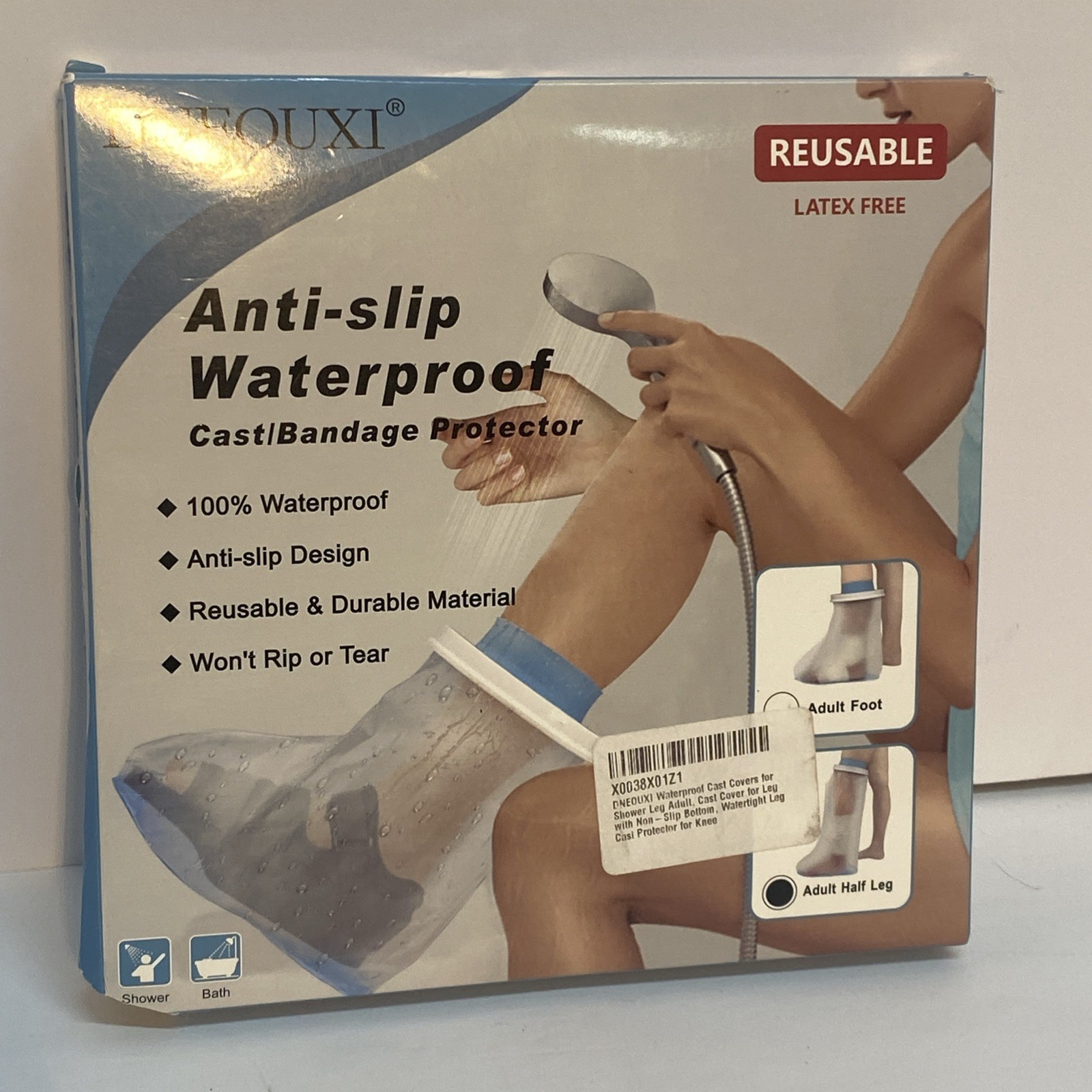 Adult Waterproof Cast Cover Protector For Shower – Reusable, Tight Seal Half Leg