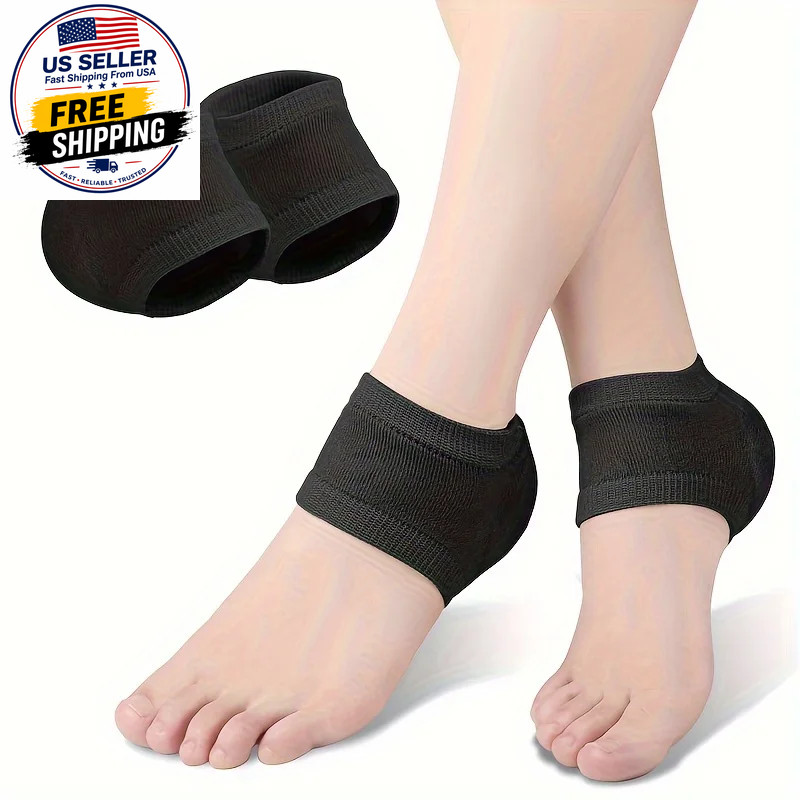 Gel Heel Protector Sleeve Silicone Heel Pads Heel Cups Plantar Fasciitis Support