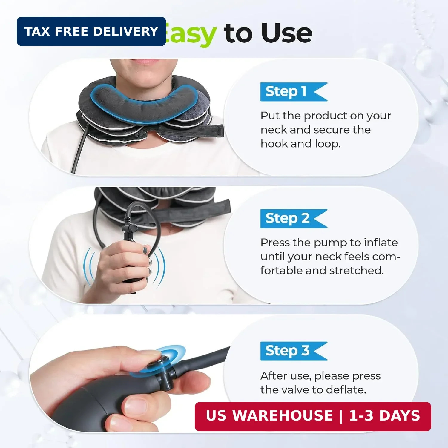 Inflatable Neck Stretcher for Cervical Traction, Cervical Stretcher with 3