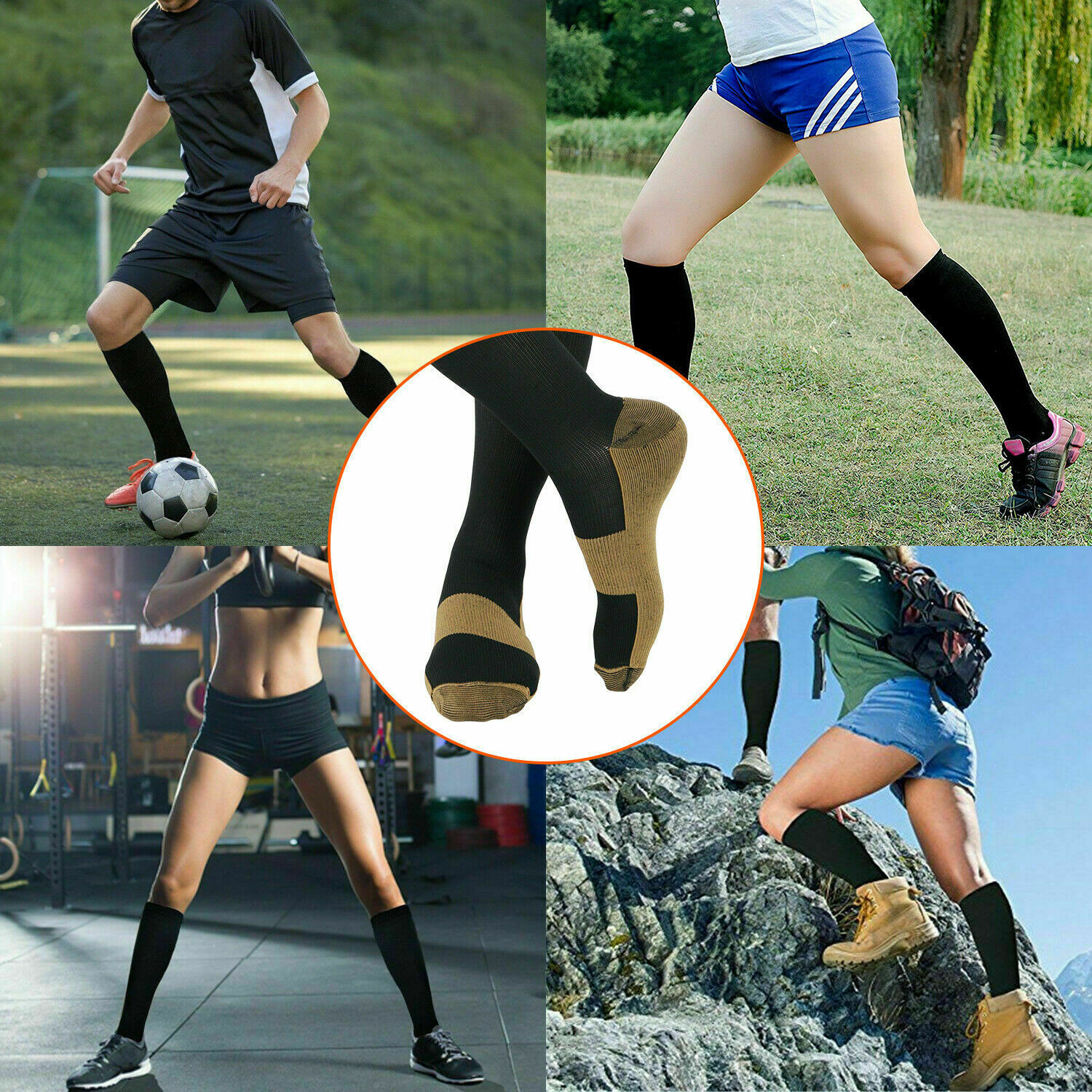 8Pairs Copper Compression Socks For Men Women Running Athletic Medical Pregnancy