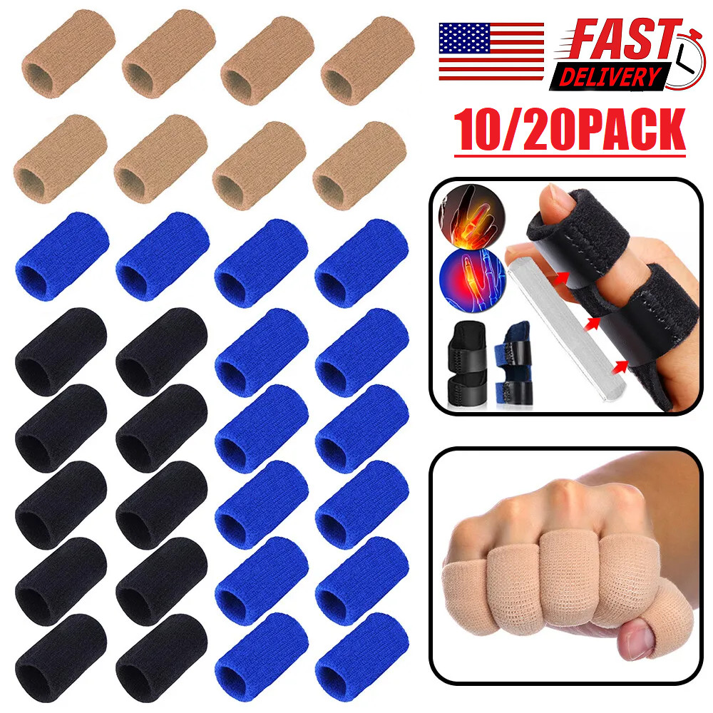 20×Finger Sleeves Splint Brace Finger Support Pain Arthritis Trigger Compression