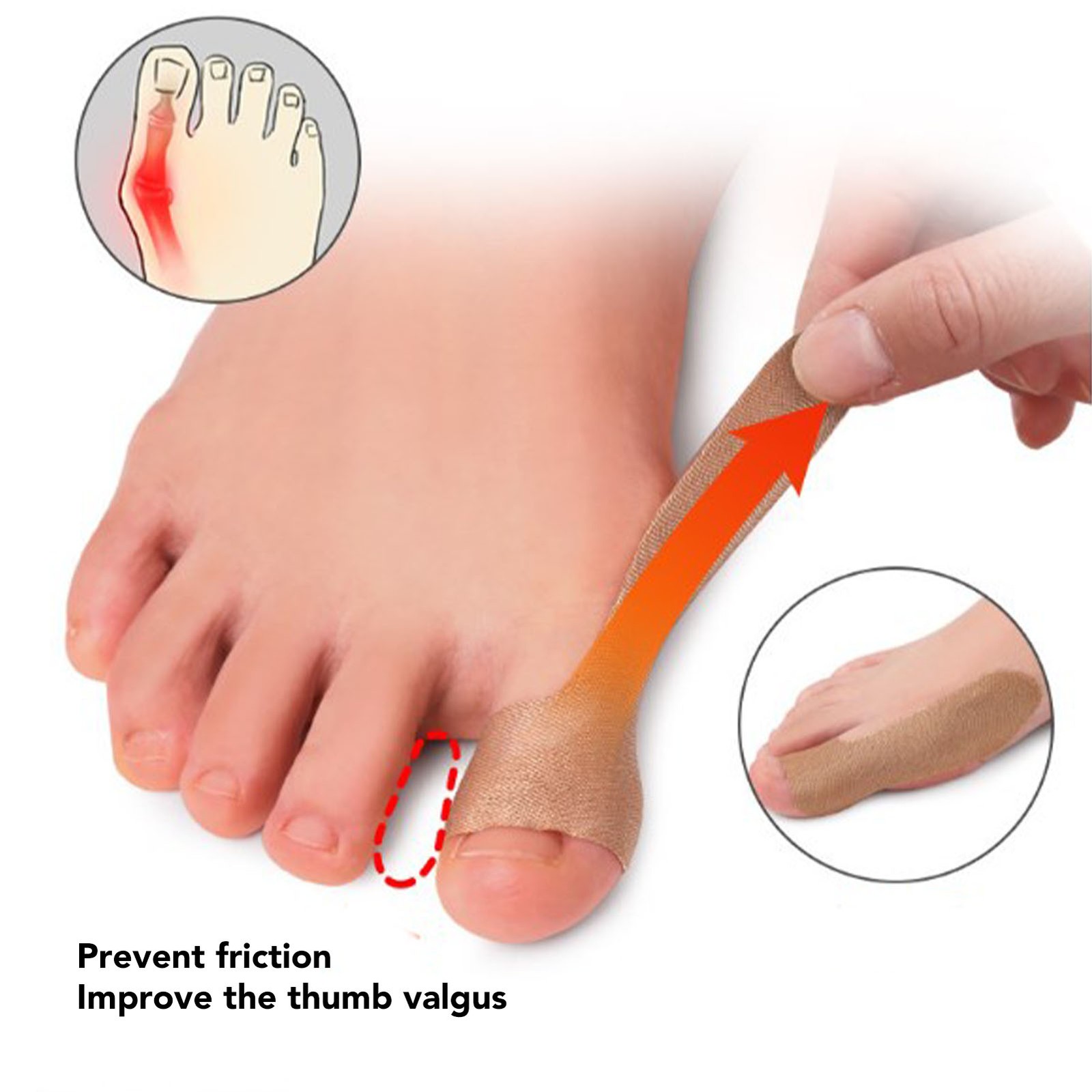 40pcs Self Adhesive Big Toe Brace For Bunion Pain Relief