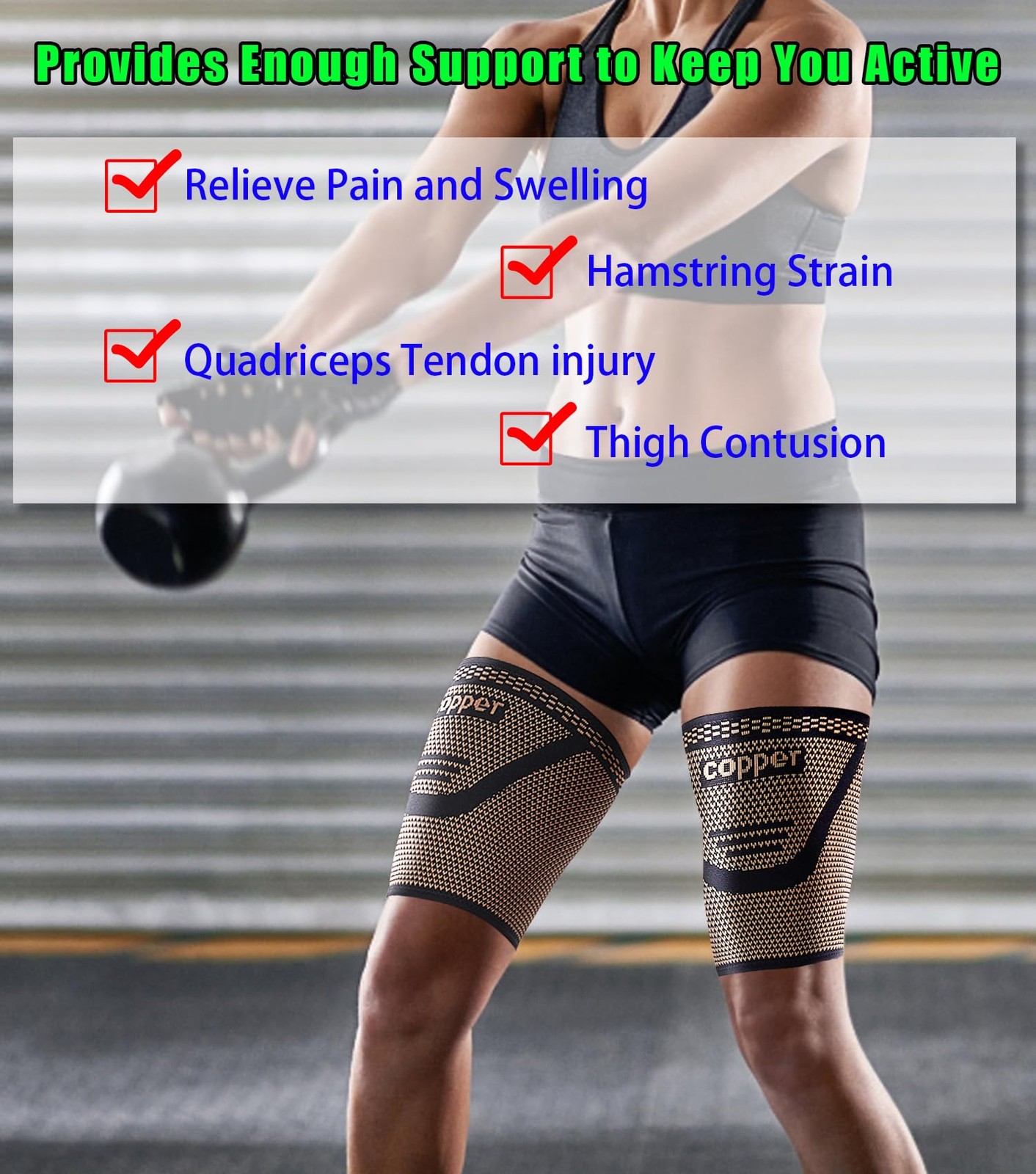 FVVWVV 1 Pair Thigh Compression Sleeve, Hamstring X-Large, Brown