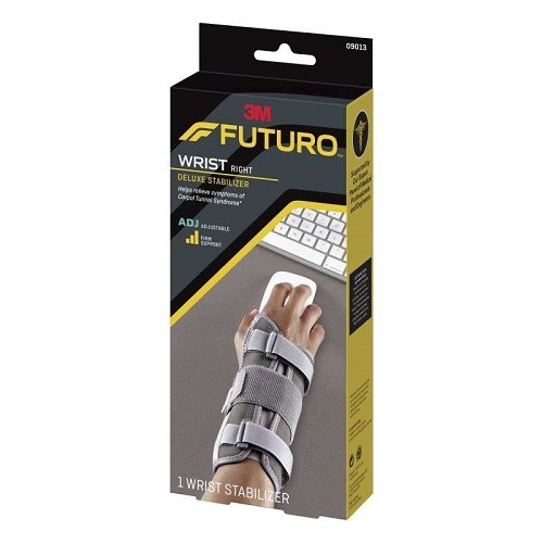 FUTURO Deluxe Wrist Stabilizer Right Hand, 09013ENR, Adjustable, Grey-1EA