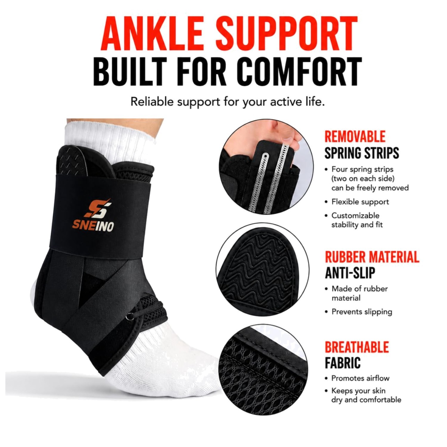 Ankle Brace with Side Stays – Achilles Tendonitis Relief