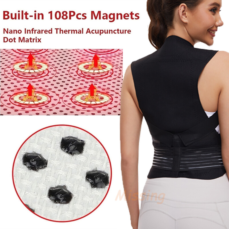 Self Heating Back Support Magnetic Heating Corrector Waist Brace Therapy Belt