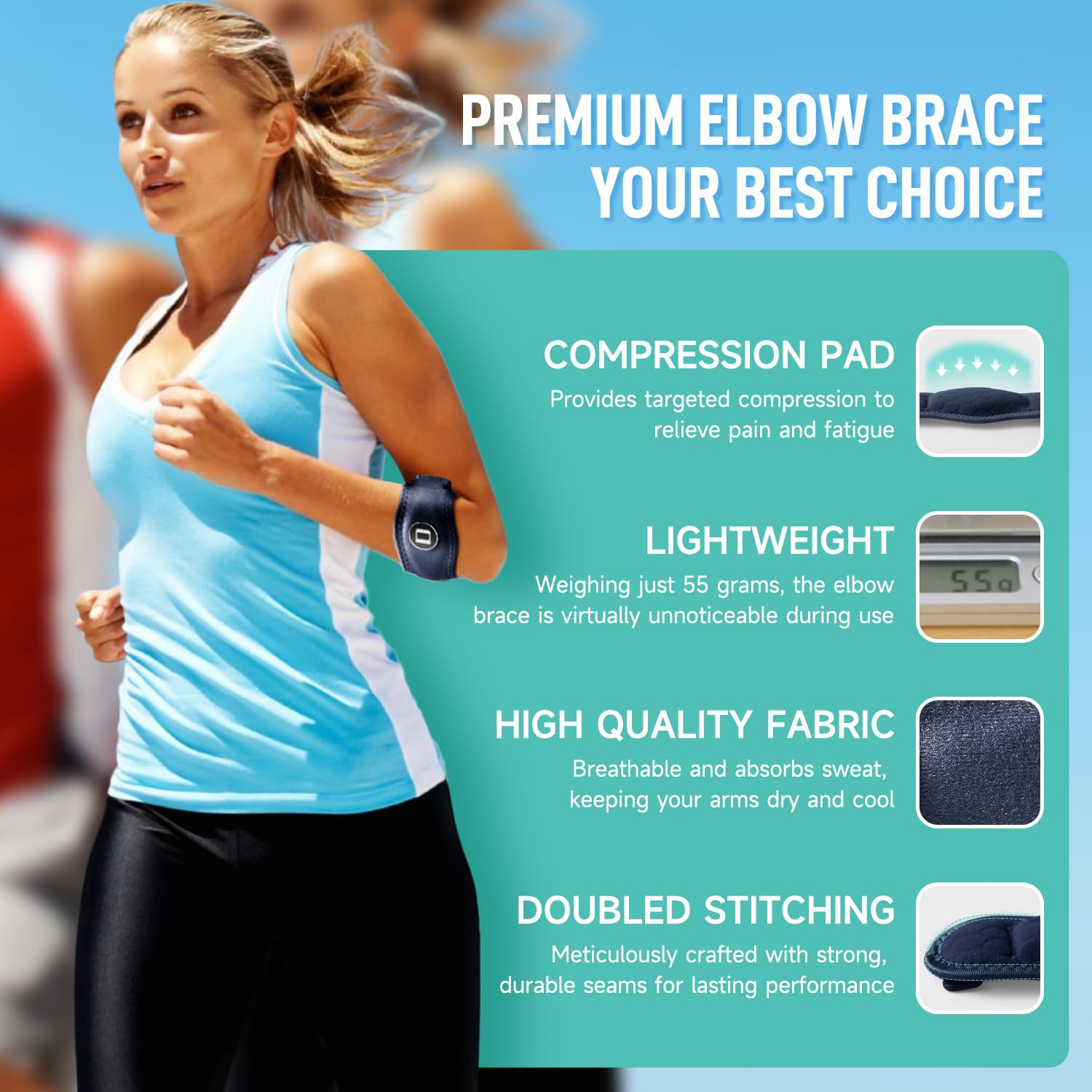 Tennis Elbow Brace for Women & Men, Adjustable Golfer Elbow Strap with Compre…