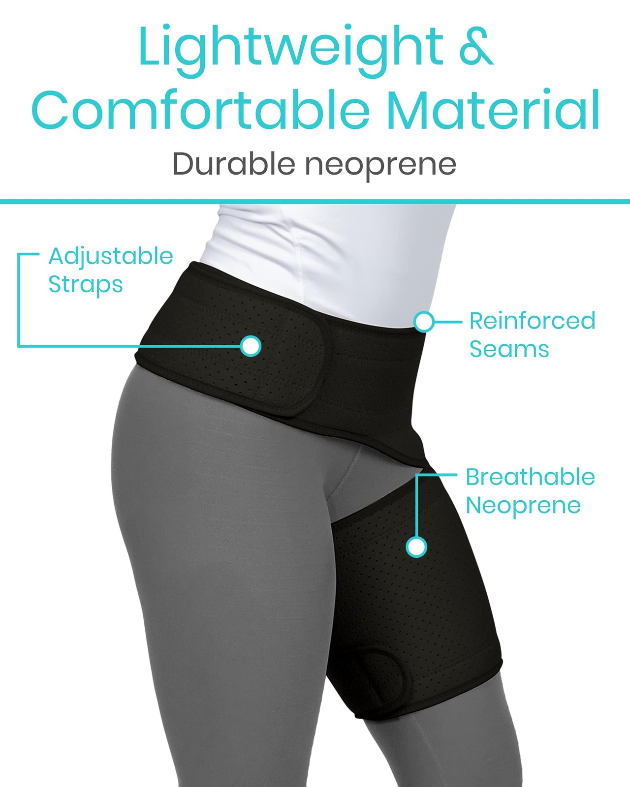 Vive Hip and Groin Brace – Sciatica Bursitis Hip Pain Relief Compression Wrap