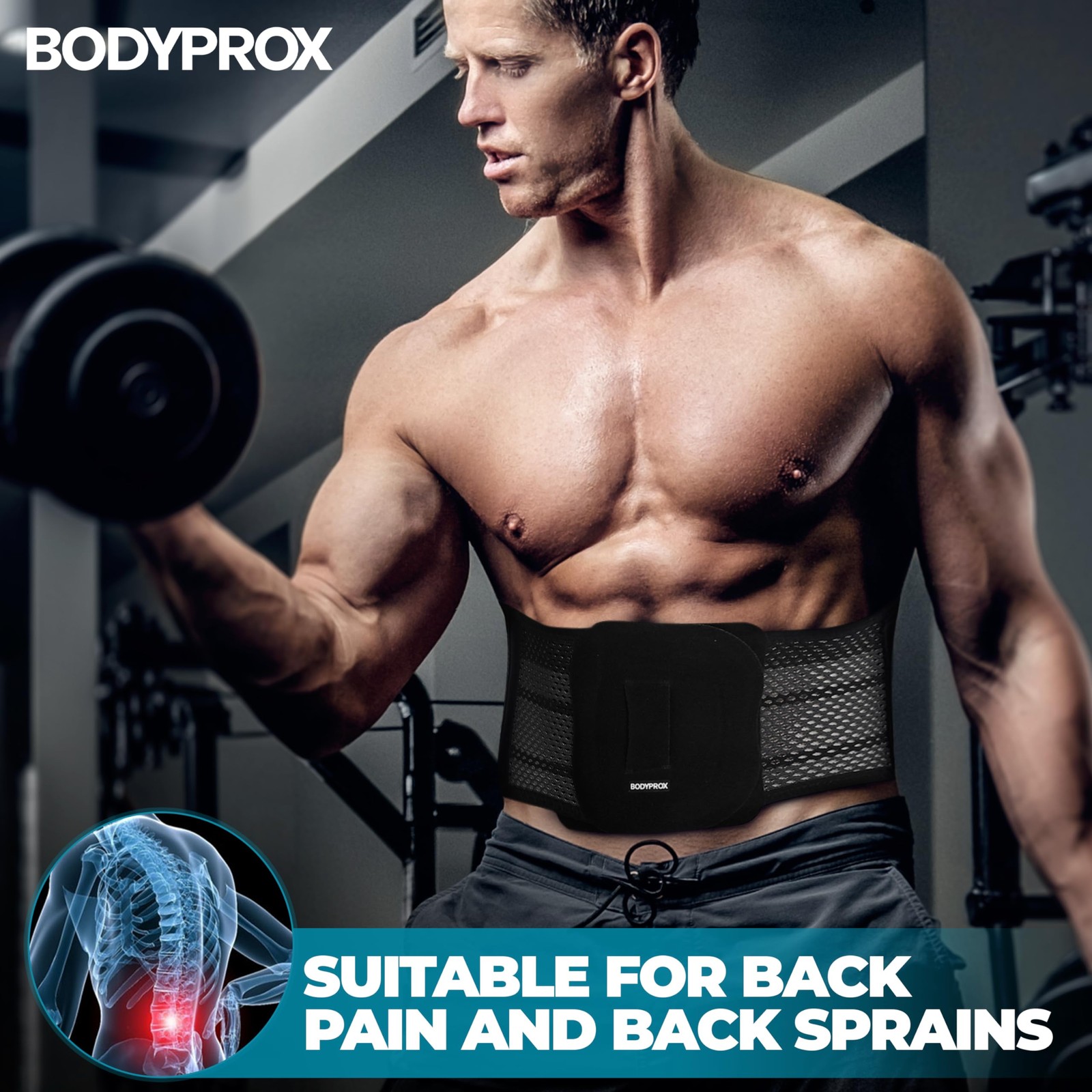 Breathable Back Support Brace Lower Pain Compression Relief Lumbar Belt
