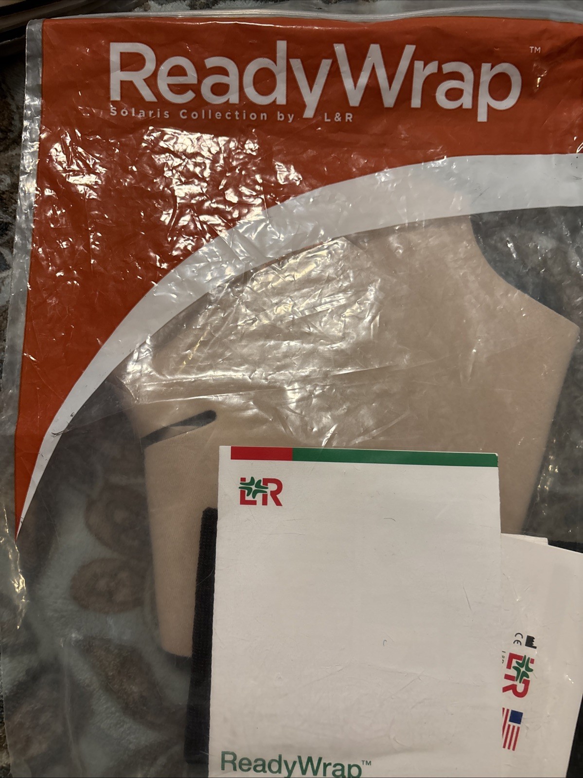 L&R Ready Wrap Compression Foot wrap SL. Size Medium Left Beige New