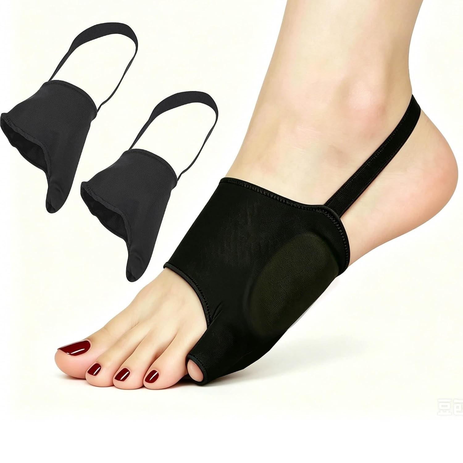 1PAIR Bunion Sock (BLACK-L) Bunionette Sleeves with Built-in Silicon Gel Pads