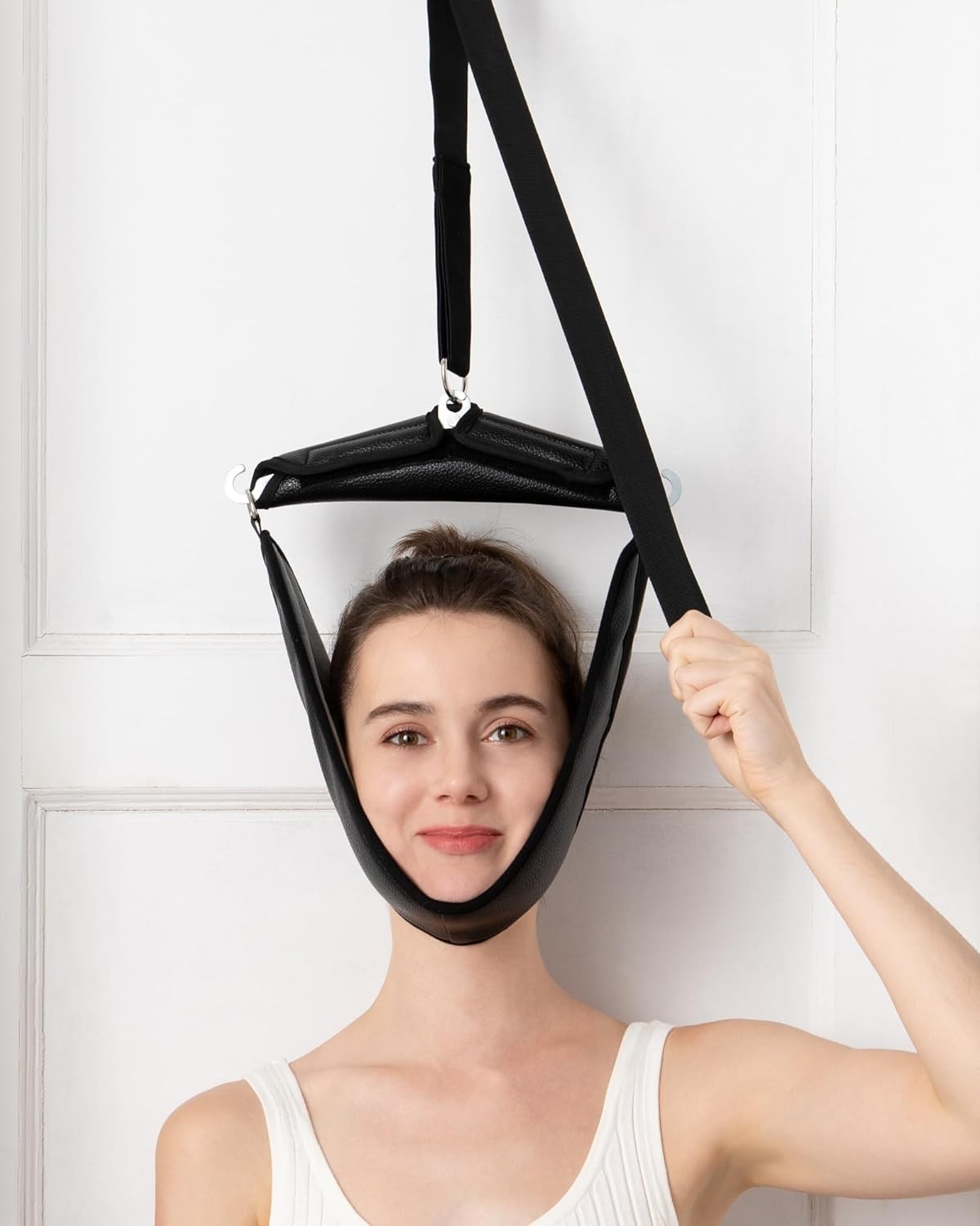 Neck Stretcher Cervical Traction Device for Home Use – Over The Door Black