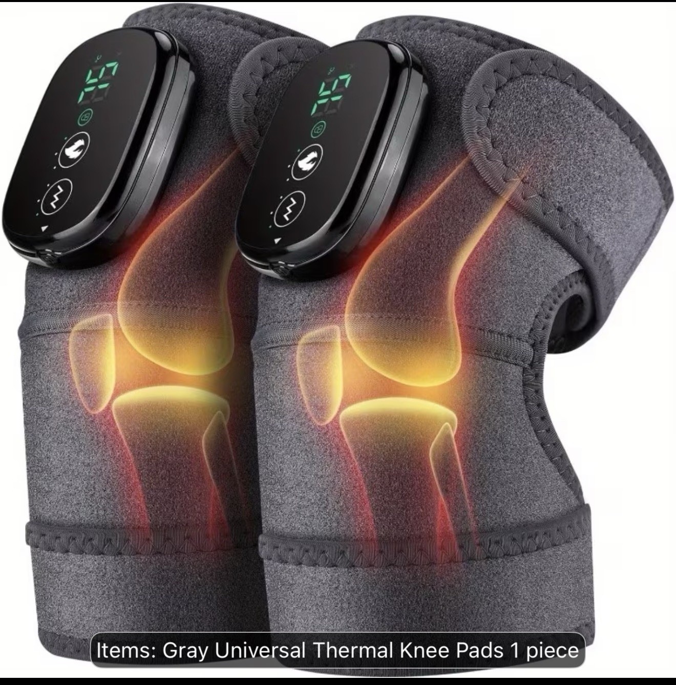 Cordless Knee Massager for Pain Relief with 3 Vibration Modes, 3 Heating Levels