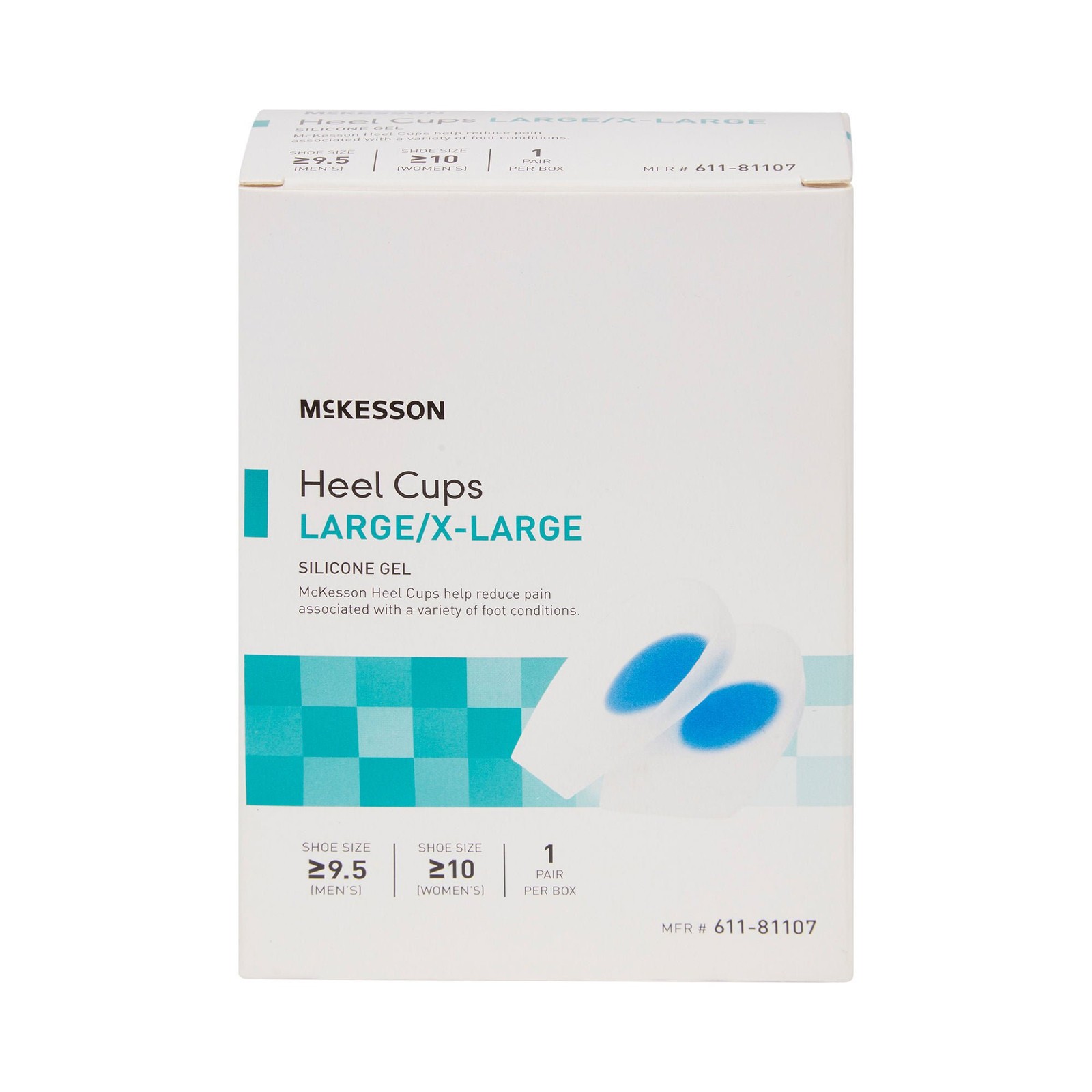 McKesson Clear Heel Cup LargeX-Large Non-Closure for the Foot 611-81107