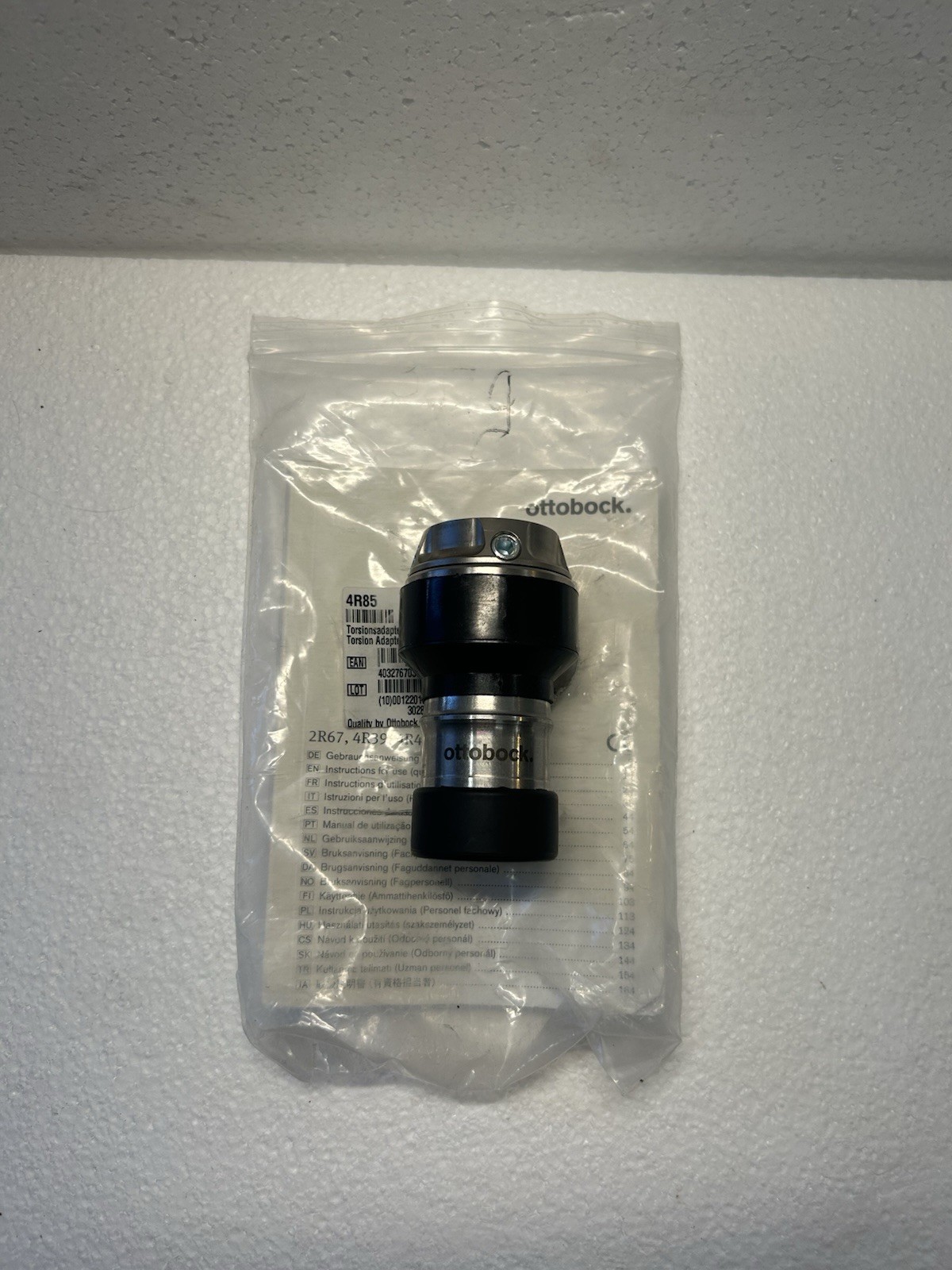 Ottobock 4R85 Torsion Adapter 30 mm Tube Inox Modular Rotator Black/Silver
