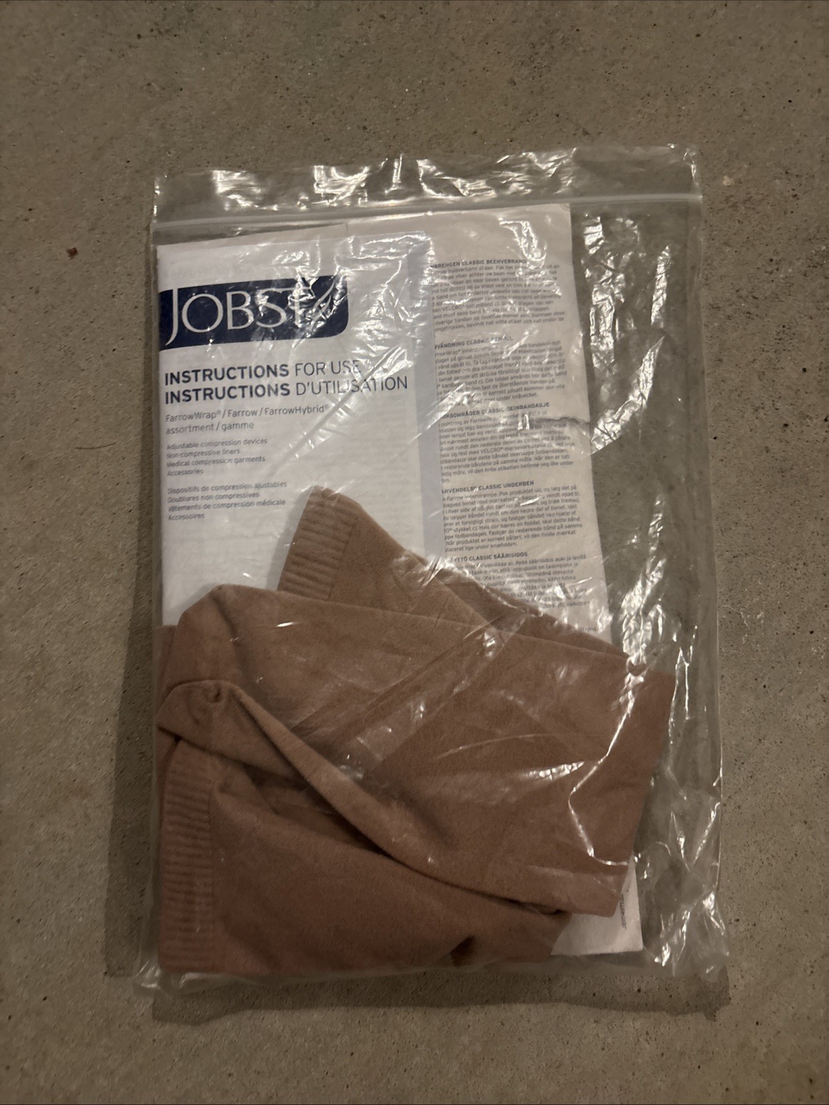 FarrowWrap Classic Legpiece, Tan with Compression Sock, BSN FarrowMed (Tall-XS)