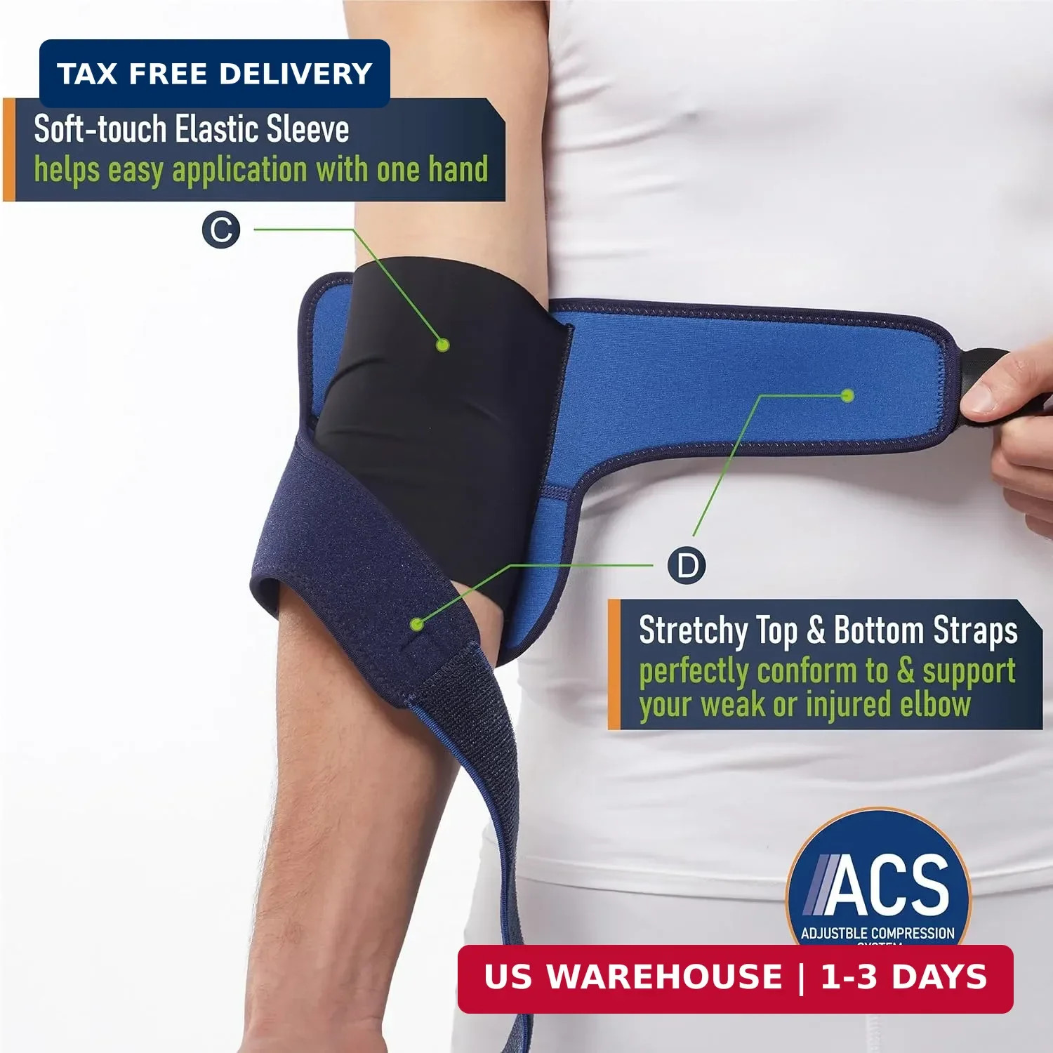 ​Comforband Adjustable Elbow Brace – Targeted Support for Tennis Elbow, Golfer’s