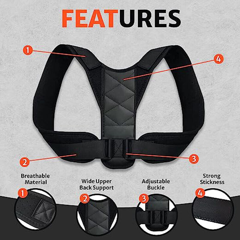 Under Shirt Upper Back Brace Posture Corrector Alignment For Hombres Mujeres