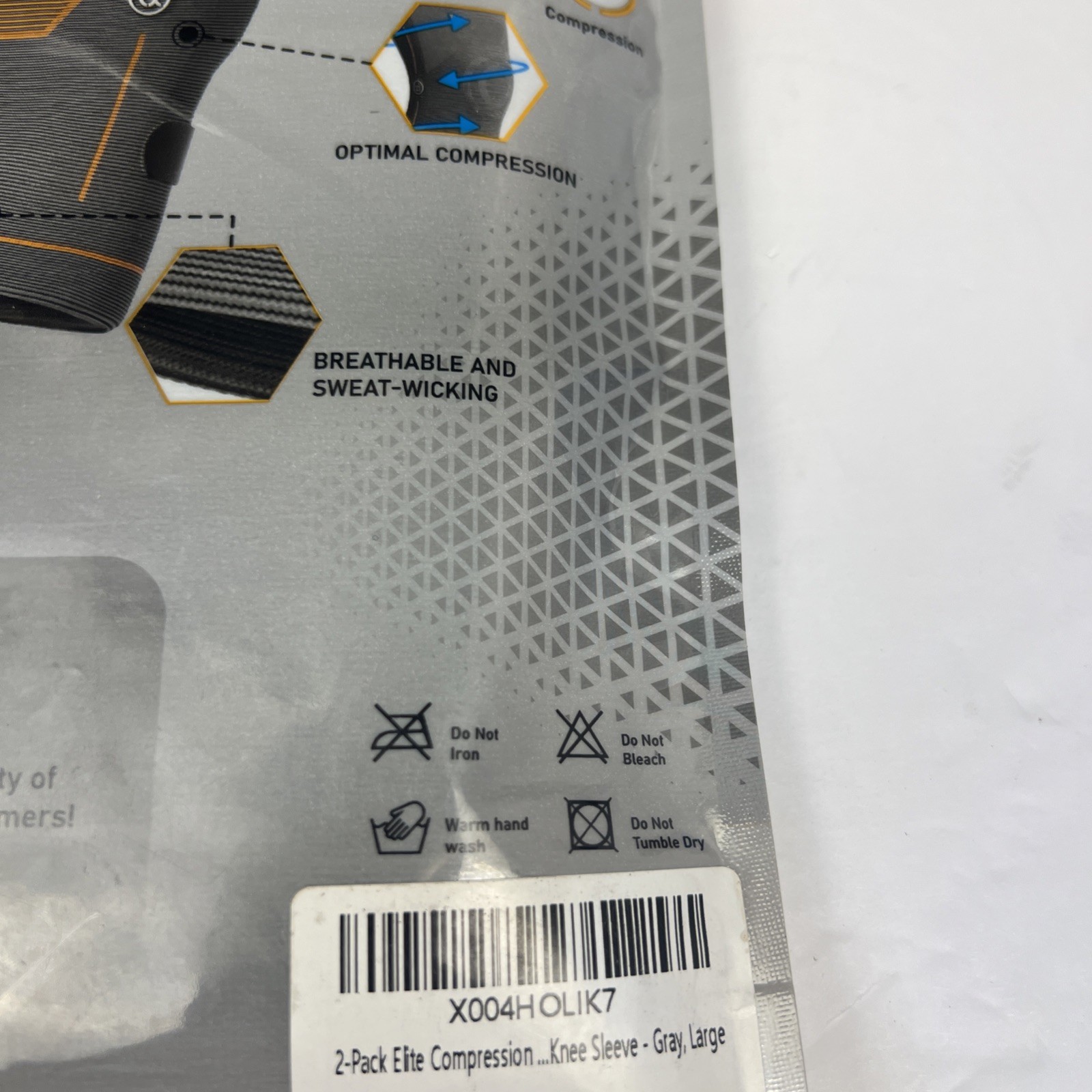 2 Knee Compression Suppott Sleeve Brace, Gray , Unisex L, Support Relief PAIR