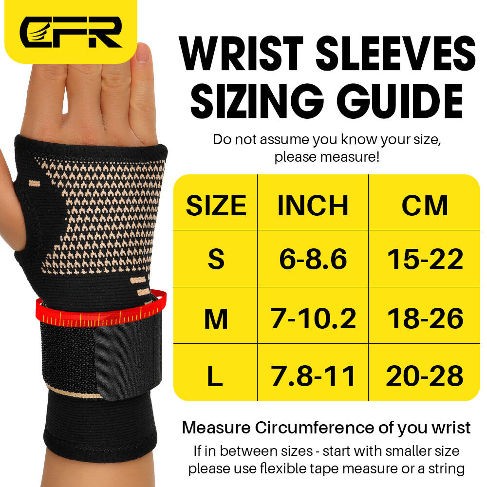 Copper Wrist Hands Support Brace Splints Carpal Tunnel Sprain Arthritis Strap US