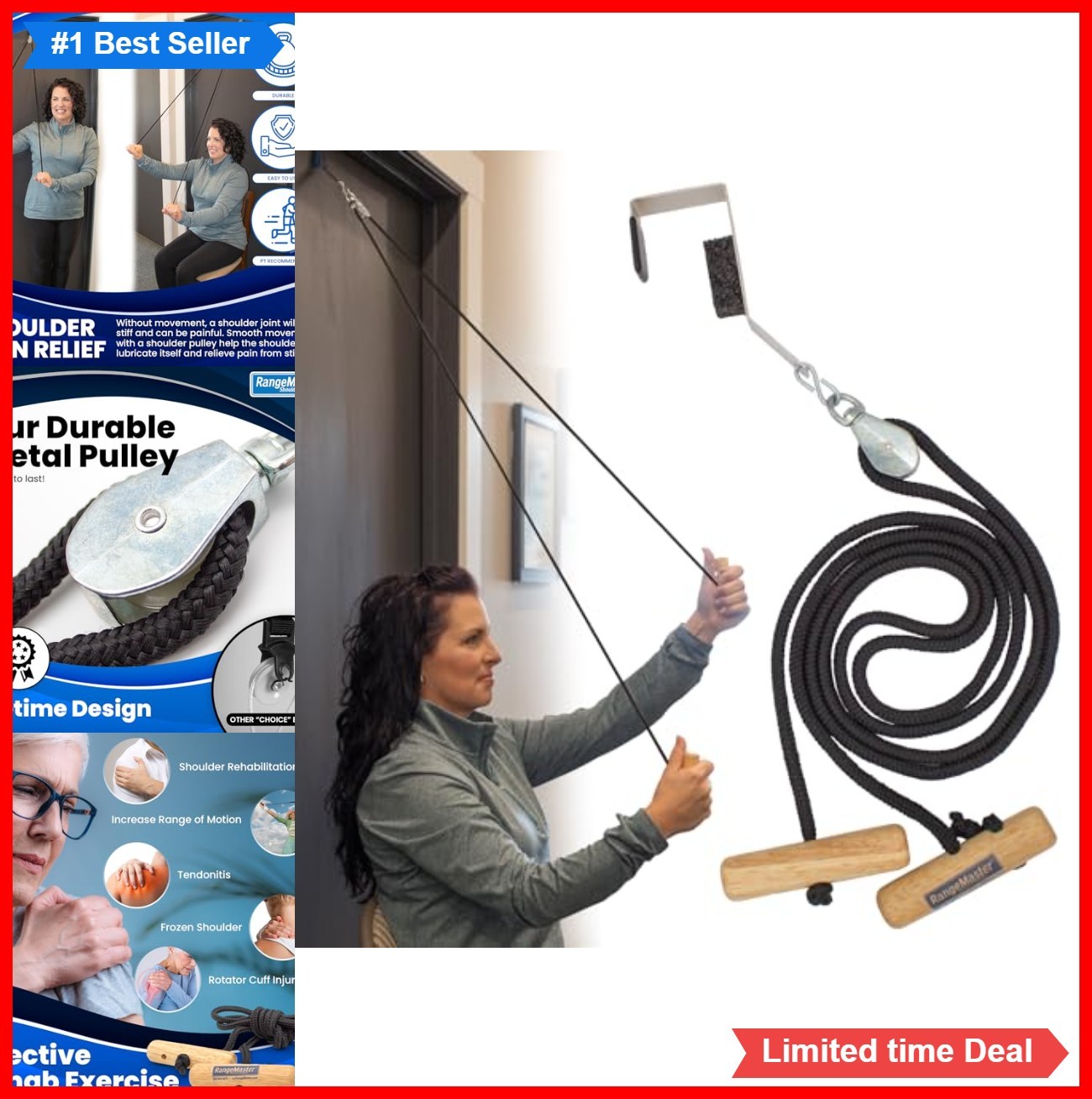 Shoulder Pulley Over The Door Physical Therapy Arm Rehab Rotator Cuff Surgery