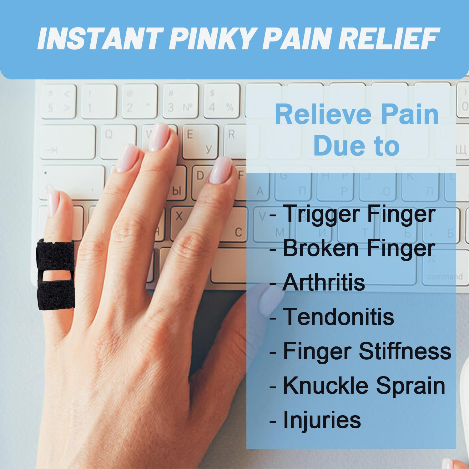 Pinky Finger Splint 4 Pcs Trigger Finger Brace Joint Stabilizer for Arthritis…