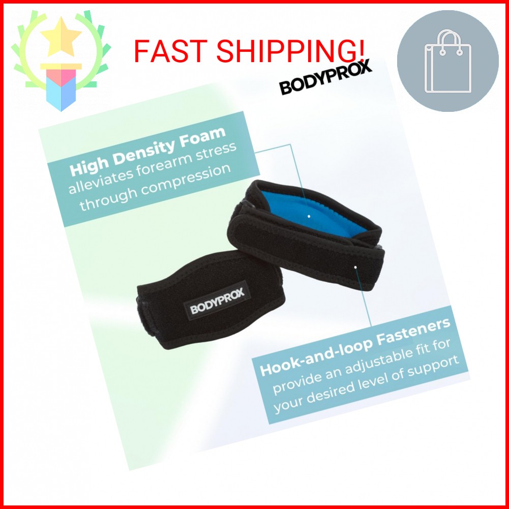 Bodyprox Elbow Brace 2 Pack for Tennis & Golfer’s Elbow Pain Relief