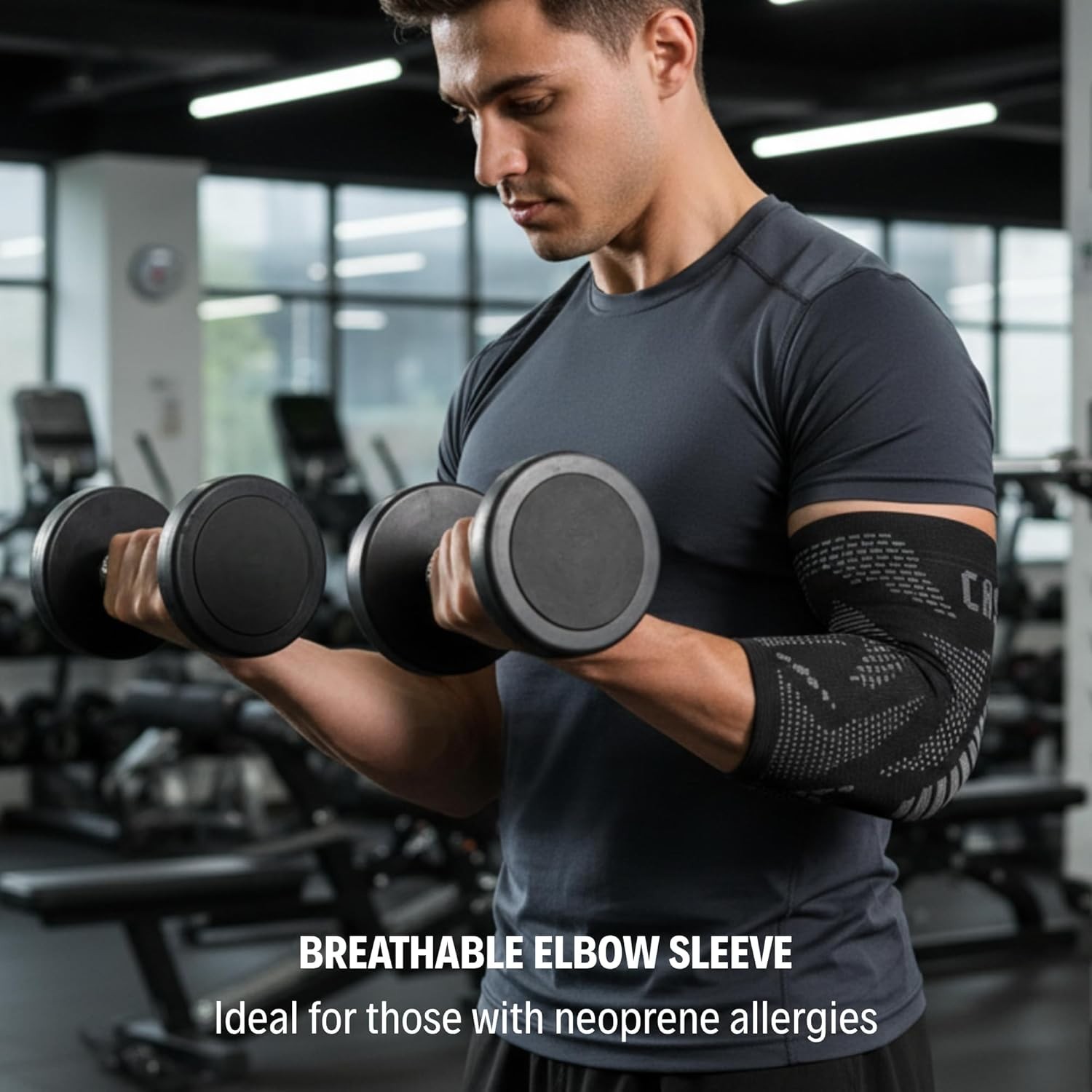 2 Pcs Elbow Brace Compression Support Sleeve Fit Arthritis Tendonitis Joint Pain