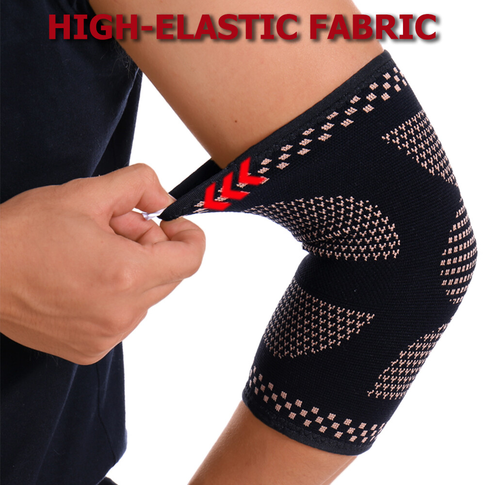 Copper Tennis Elbow Pad Brace Support Compression Sleeve for Arthritis Arm Pain