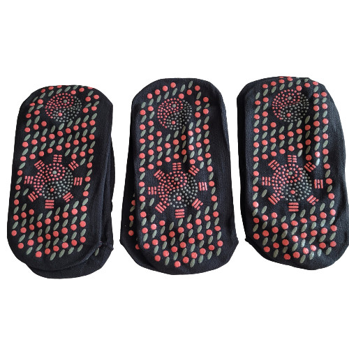 3 Pair Self Heating Tourmaline Socks Heated Socks for Women & Men Black Warm 3PK