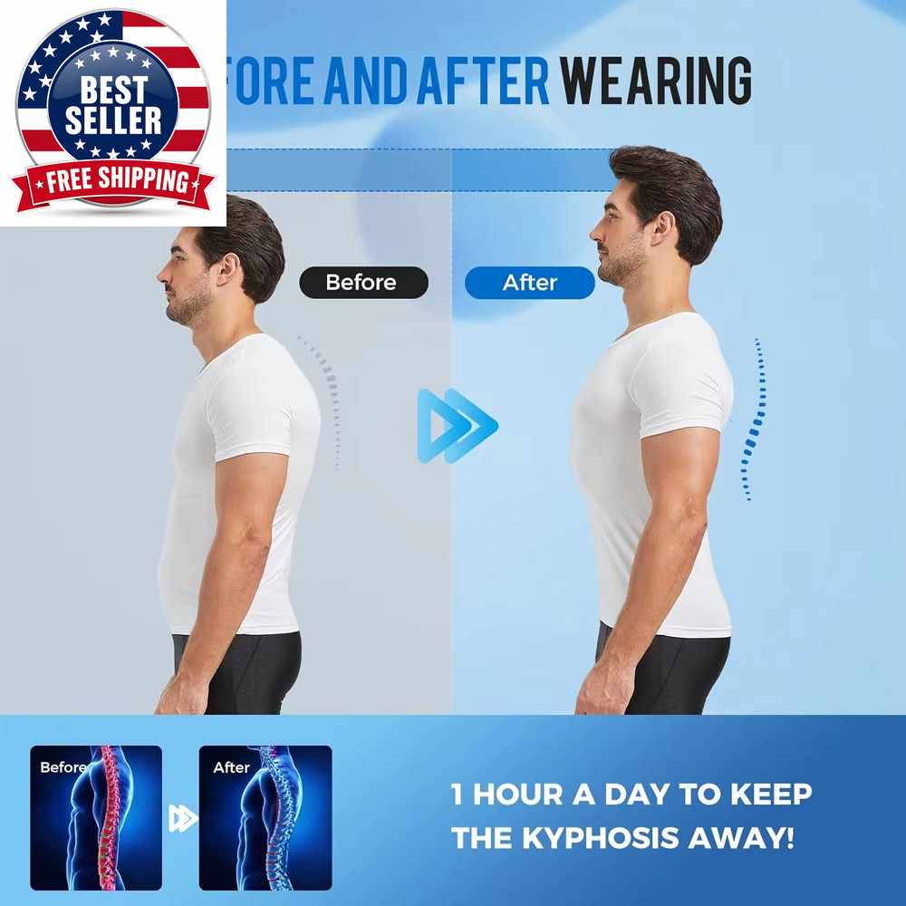 1PC Back Brace Posture Corrector for Women and Men, Adjustable Full Back Support