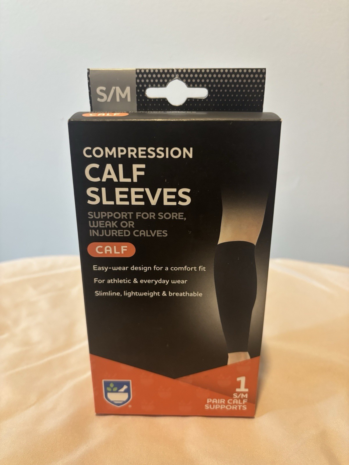 Rite Aid Compression Calf Sleeves 1 Pair S/m Support for Sore Injured Calfs New
