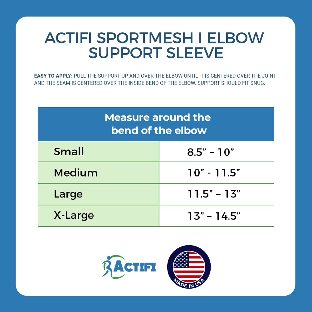 Actifi SportMesh I Elbow Support Sleeve (Size: XL) – Anatomic Compression Design