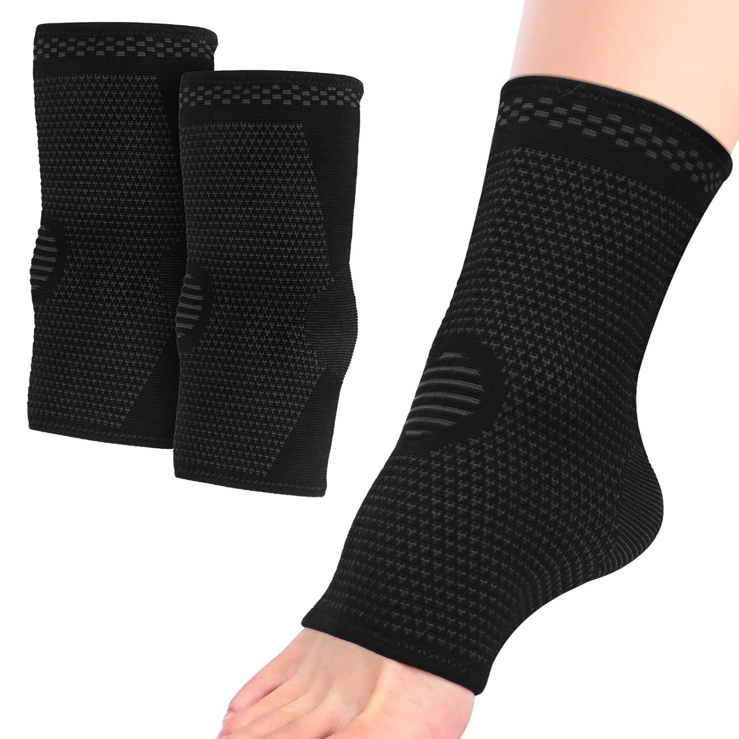 FYY Ankle Brace 2 Pack Compression Sleeve Achilles Support Plantar Fasciitis
