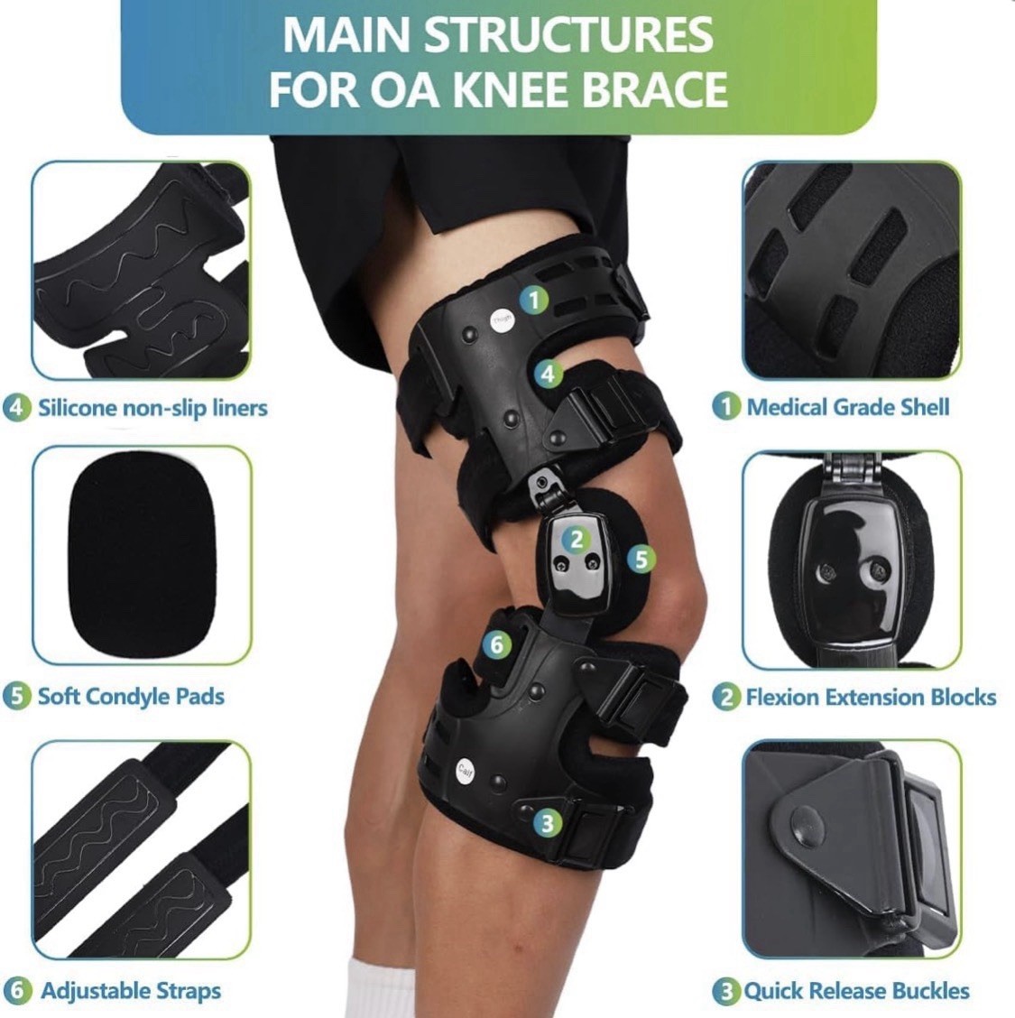 OA Unloader Knee Brace Right Adjustable ROM Osteoarthritis Support