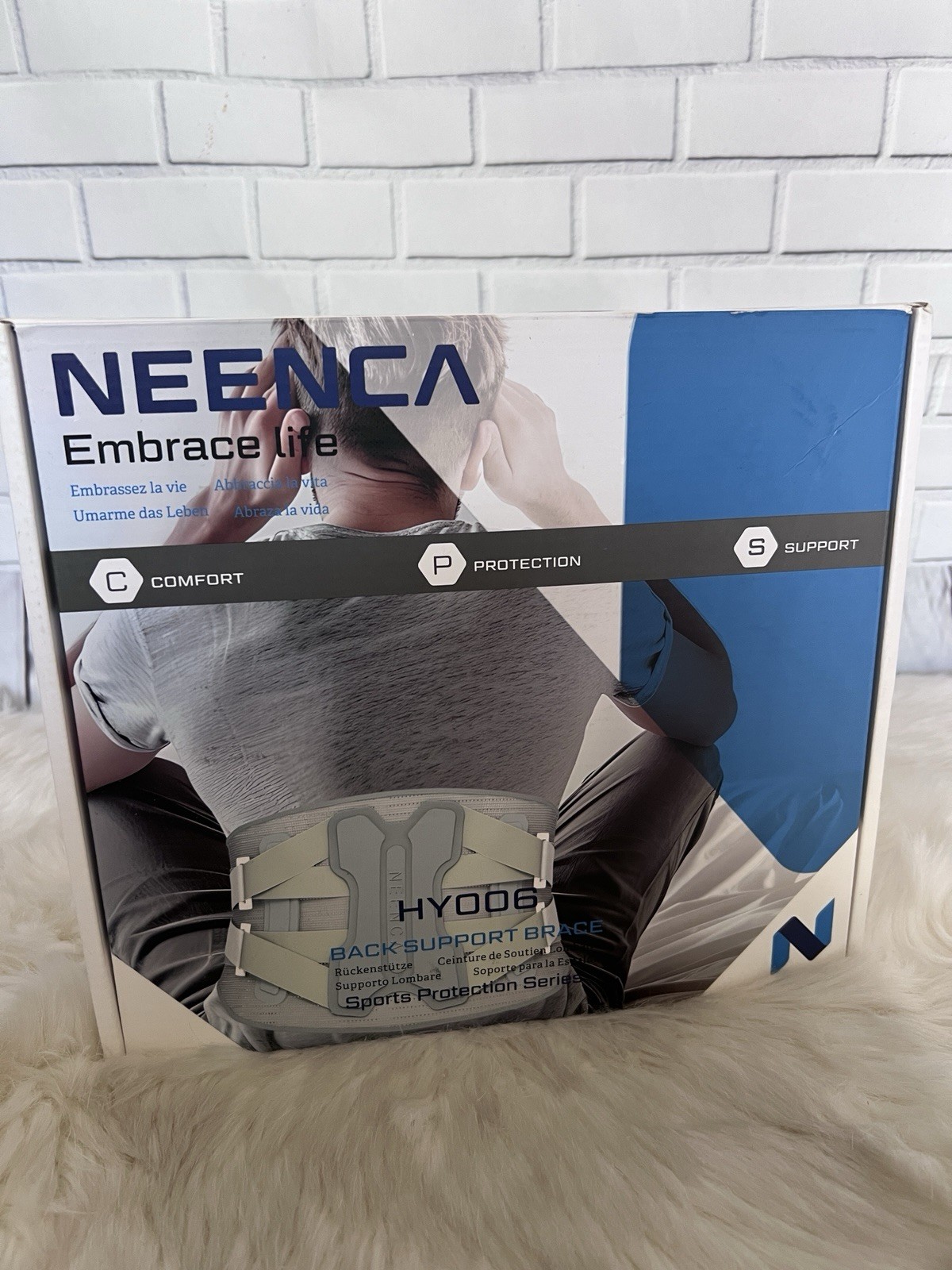NEENCA Back Brace Pain Relief Bionic Support System UNISEX Gray Size 2XL