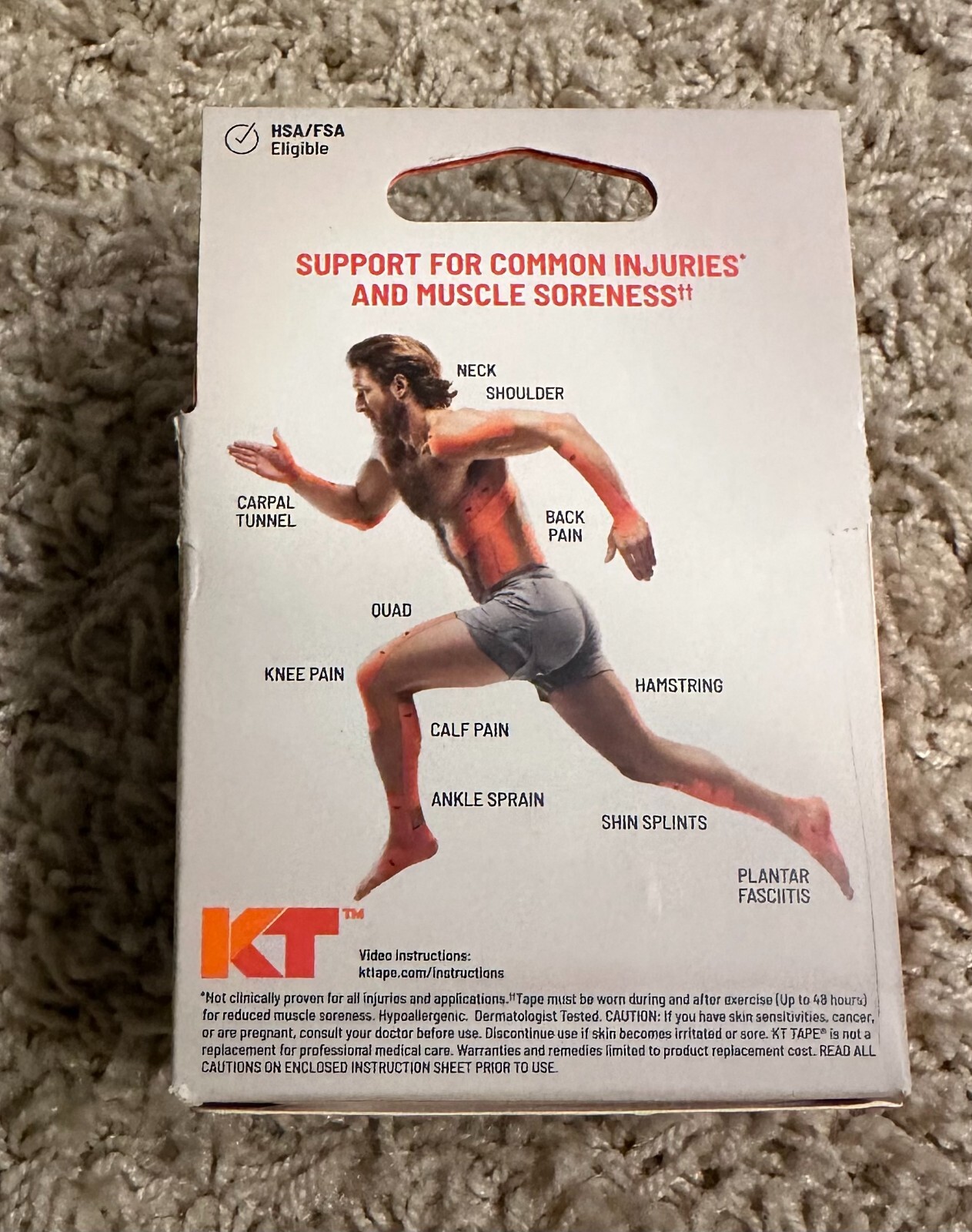 KT Tape Original Precut Athletic Tape 20 Strips 10 Inch