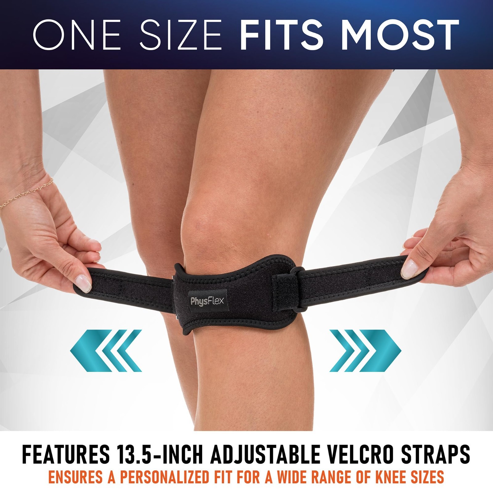 2 Pack Adjustable Knee Brace Support Straps for Pain Relief | Jumper’s Knee, Ten