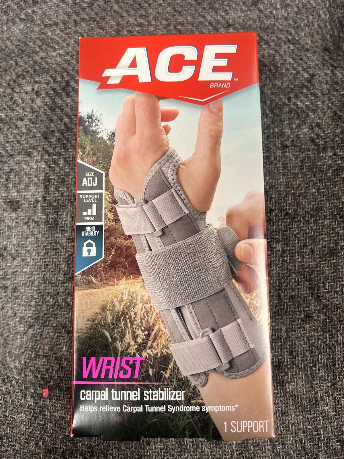 ACE Carpal Tunnel Wrist Stabilizer Wrist Firm Adjustable Gray