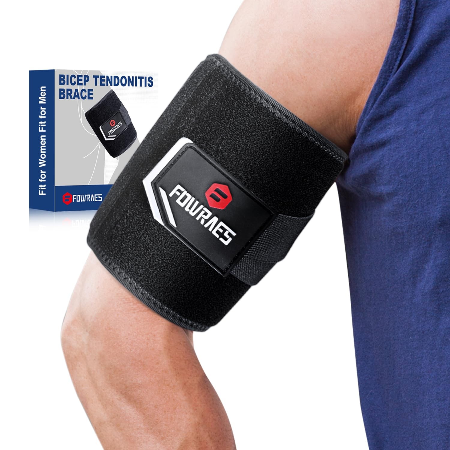 Bicep Tendonitis Brace Tricep Upper Arm for Men and X-Large, Black